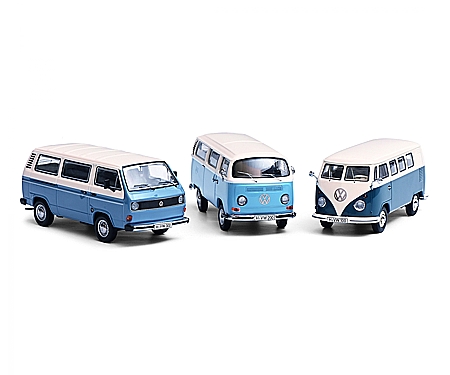 Modell 3-er Set VW Transporter mit T1, T2 und T3