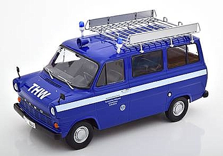 Modell Ford Transit Bus THW Köln 1965 m. Dachgepäckträger